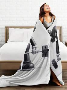 1pc Kawss Kawaii Kaw Gifts Blankets Ultra Soft Flannel Throw Blankets For Living Room Decor Bedroom Couch Sofa Chair Office Car - màu đen - Xem 3