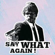 1pc/3pcs ALLENG Pulp Fiction Movie Quote Vinyl Decal Sticker - "Say What Again!" John Woo-Style Jules Winnfield Iconic Line, Waterproof Matte Finish For, Laptops, Windows, Bumpers, Glass & Metal Surfaces - Tarantino Film Fan Gift Scrapbook Supplies Scrapbook Stationery Stickers - Multicolor - View 3