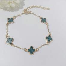 Fashion Simple Light Luxury High-End Lucky Four-Leaf Clover Bracelet Versatile Mother-Of-Pearl Jewelry - 白色一條 - 查看 10