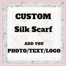 1pc Customized Women's Square Silk Scarf, Silk-Feel Square Scarf, Ladies Handkerchief