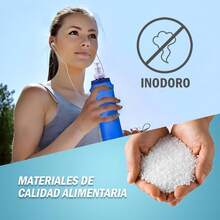 Set de 2 Botella Soft Flask para Correr 250ml, Botellas de Agua Deportivas Plegables con Válvula Antifugas, sin BPA, Paquete de Hidratación para Ciclismo, Senderismo, Escalada, Gimnasio, Acampar - Azul - Ver 3