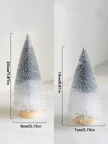 1pc/3pcs Mini Gradient Christmas Tree Decorative Ornament, Artificial Bottle Brush Christmas Tree With Wooden Base, Suitable For Christmas Decoration, Christmas Party, Home Desktop Decor And Photography Decoration, Home Decor, Christmas Decor, Room Decor - Multicolor - View 14