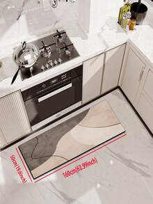 1pc Soft Rubber Kitchen Mat, 3.5mm Thick Kitchen Rug, Patchwork Stylish Design Kitchen Absorbent Mat Large Carpet, Can Be Cut To Fit Kitchen Size, Surface Fabric Material, Middle Sponge Layer, Bottom Rubber Layer, Suitable For Kitchen Rug, Kitchen Decor, Wedding Decor, Home Decor, Bathroom Mat, Entryway Mat, Laundry Room Mat, Hallway Carpet, Living Room Mat, Etc. - Multicolor - View 18
