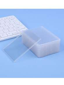 40 unidades de 75x100 mm porta-cartões rígido compacto vertical, protetor transparente de cartões postais de 3 polegadas para beisebol, futebol americano, basquete, hóquei, golfe, cartões esportivos individuais, carregamento superior, películas de dupla face, a coleção de cartões de Halloween e Natal também pode ser dada como presente de Natal para amigos, 10/15/30 unidades - Claro - Ver 2