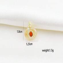 1pc Copper Geometric Natural Stone Pendant, DIY Micro-Inlaid Diamond, Agate, Turquoise Bracelet, Necklace, Earrings, Charms, Fashionable & Versatile Jewelry Accessories - Multicolor - View 31