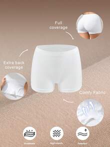 Women's Boyshorts Low Waist Seamless Boxer Briefs White Comfortable Panties Sexy Lingerie Soft Shorts Panty Underwear Women Butt Lift Shapewear Knickers Minimal Style Shaping Sports Underpants Suitable For Summer With Dresses