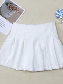 Pleated Short Skirt Summer 2026 - 白色 - 查看 1