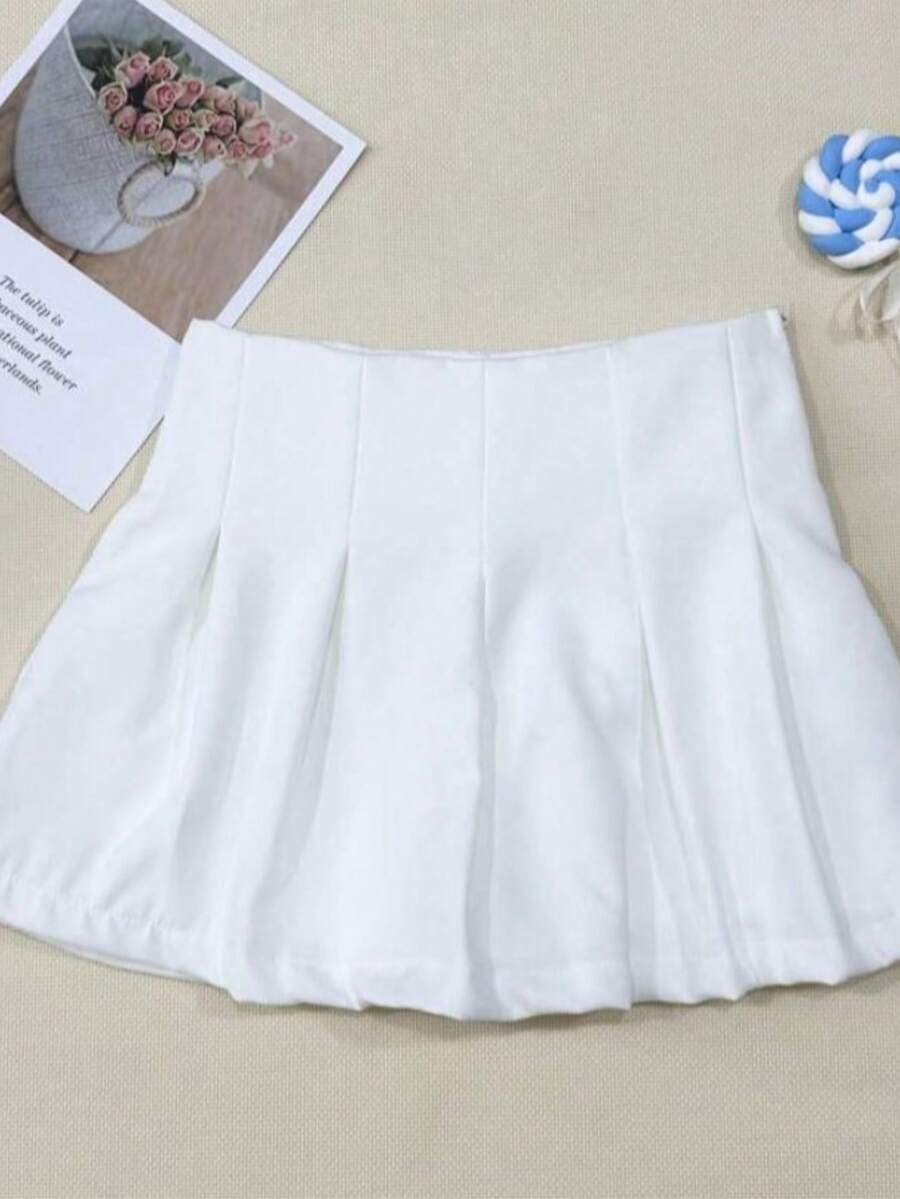 Pleated Short Skirt Summer 2026 - 白色 - 查看 1
