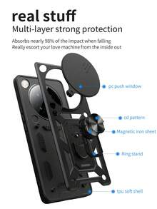 Infinix Zero 40 5G 手机壳，带滑动相机镜头和支架 - 黑色 - 查看 6