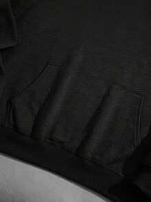 Sudadera con capucha informal negra holgada con estampado gráfico de gato naranja y texto japonés para hombre de PRIVATHINKER, parte superior lavable a máquina, parte superior holgada informal para uso diario, un artículo básico de guardarropa versátil, sudadera de manga larga para otoño e invierno de talla estándar para hombre - Negro - Ver 3