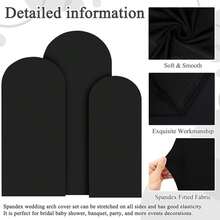 6英尺、6.6英尺、7.2英尺米色拱形婚礼背景布，双面氨纶涂层面料，拱形背景，派对背景，婚礼背景，Rite Decoration拱形背景布，生日派对婚礼装饰布（不含搁板，仅含背景布） - 彩色 - 查看 3