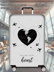 1pc 300G/Square Meter Airplane Travel Series Printed Pattern, Very Suitable For Business Travel, Summer Vacation Back To School, Checked Luggage, Scratch-Resistant And Wear-Resistant Polyester Protective Cover Suitable For Men And Women's Luggage Cover, Dust-Proof Travel Accessories Are Easy To Hand Wash, Washable And Detachable, Essential Accessories For Outdoor Vacation Travel (Fits 20-28 Inch Luggage) - Multicolor - View 24