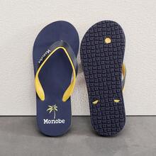 Men's Flip Flops, High-End Non-Slip Odor-Resistant Thong Sandals, Fashionable Rubber Outdoor Thick-Soled Beach Shoes - Blue - View 6