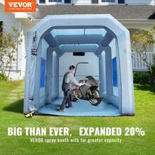 Inflatable Paint Booth, 13x10x9ft Inflatable Spray Booth, 950W High Powerful Blower Spray Booth Tent, Car Paint Tent Air Filter System For Car Parking Workstation Motorcycle Garage - 2(750W+950W) - View 2