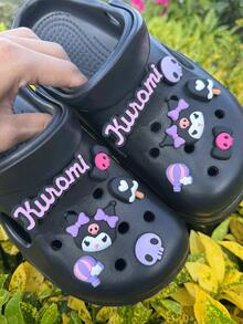 12 件可爱紫色 Kuromi、热气球、冰淇淋鞋饰、多功能鞋夹装饰，适用于女士凉鞋、拖鞋、沙滩包，是节日和生日派对礼物的理想选择 - 紫色 - 查看 4