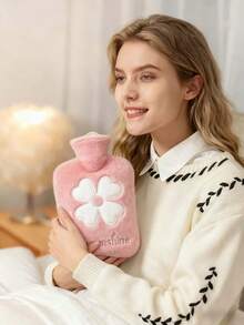 1000ml / 30.27oz PVC Hot Water Bottle With Removable Washable Floral Cloth Cover - All-Season Portable Warmth Bag, Multi-Color Options For Home, Travel & Office Use, Cozy Thermal Lined Heat Retention Accessory - Multicolor - View 3