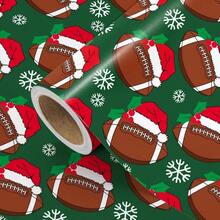 Football Crist Wrapping Pr - Mini Roll - 17 Inc X 16.5 Feet - Snowf And Santa At Football Wrapping Pr  Crist Sport Party Oliday Party Celeation