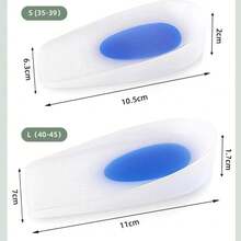 3 Pairs Blue GEL Heel Pads, Designed For Heel Pain Relief, Transparent Silicone U-Shaped Heel Cushions For Dress Shoes, Sneakers And Boots, Shock Absorbing