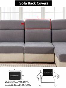 1 szt. Elastyczny pokrowiec na sofę, antypoślizgowy, z szenili, zakrywający całe siedzisko, odpowiedni na każdą porę roku, pogrubiony materiał, nadający się do prania w pralce, pyłoszczelny, przyjazny dla zwierząt, dekoracja do sypialni, biura, salonu, pasuje do sof w kształcie litery L i kanap 1/2/3/4-osobowych, jasnoszary