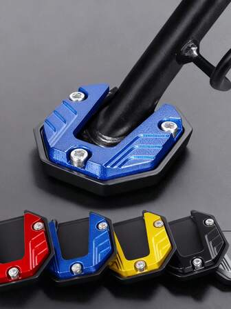 1pc-Universal Motorcycle Anti-Slip Side Stand Base Accessory For NIU Electric Scooter, Motorcycle Modification Footrest With Enlarged Base, High-Quality Aluminum Alloy Foot Pedal Extension Plate - Street Bike Side Stand Support Plate