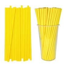 25/100 قطعة من القش الورقي الأصفر القابل للتخلص منه، بحجم 6*197 مم | مناسب لحفلات الأعراس والحفلات، وديكور القهوة/العصير، وأنيق