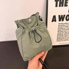 Bolso bandolera de nylon, mini cartera suave para teléfono, bolso de hombro cuadrado multifuncional, mensajero de lona - Verde - Ver 9