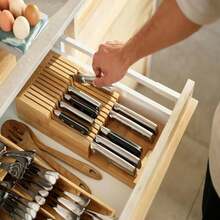 Joseph Joseph DrawerStore Compact Knife Organizer, Holds Up To 9 Knives, Kitchen Organization &Amp; Drawer Storage, Bamboo - ColorC - 查看 6