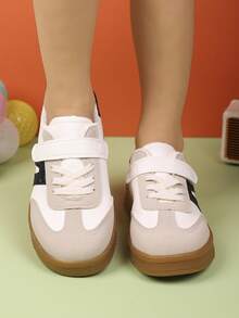 زوج من الأحذية الرياضية الكاجوال الأنيقة للأطفال، تصميم مناسب للأولاد والبنات، للخارج، الحفلات، السفر، الخريف - بيج - مشاهدة 6