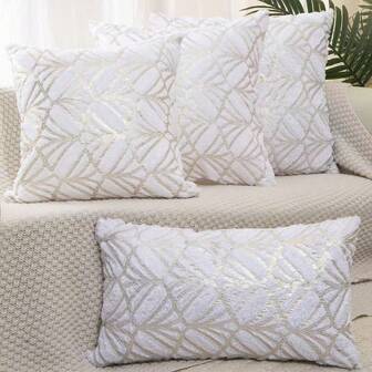 1 Piece Of Craft Pv Velvet Bronzing Bough Texture Pillow Case, Home Bedroom Decoration By Pillow Case Sofa Decoration Pillow Case.