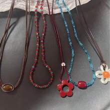 Vòng cổ hoa thẩm mỹ cho nữ, dây chuyền có thể điều chỉnh, quà tặng tiệc sinh nhật cho bé gái, trang sức hổ phách, phụ kiện quà tặng bán buôn - màu sắc - Xem 9