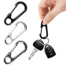 20pcs Lightweight Alloy Spring Clips - Outdoor Keychain With Rings, For Camping, Hiking, Keys, Tools, Outdoor Gear - Durable Metal Construction - Suitable For Backpacks, Belts, Camping Accessories, Hiking Essentials, Compact Design, Sturdy Structure, Tool Clips, Carabiners, Outdoor Keychains, Clips - Black - View 5