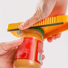 Easy-To-Grip Multi-Functional Can Opener And Bottle Opener - Easily Unscrew Bottle Caps(Applicable To Soda, Beer, Canned Food) Camping Essential. Your Kitchen Assistant Is Ready! No More Worries About Hand Fatigue! - Yellow - View 3