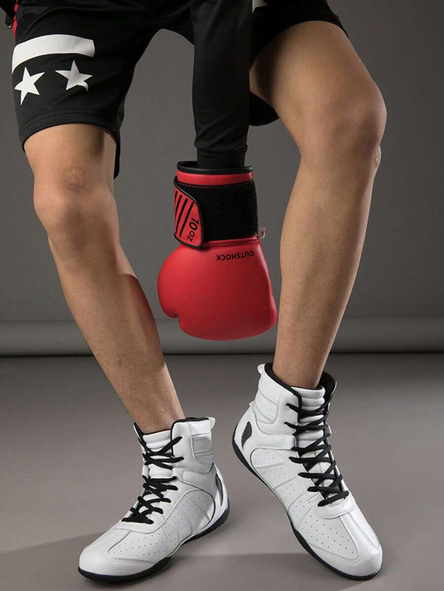 Men's Non-Slip Boxing Shoes, Breathable Wrestling Shoes, Martial Arts Shoes With Rubber Sole, Indoor Boxing Training Shoes