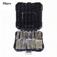 50/100pcs Titanium Coated High Speed Steel Drill Bit Set, 135° Tip Suitable For DIY Crafts, Woodworking, Carving And Jewelry Making - Size 1/25" To 1/8", Cylindrical Metal, Twist Drill Bits For Metal, Wood, Plastic, Fit For Home Improvement, Simple Tools, Convenient And Practical - Multicolor - View 8