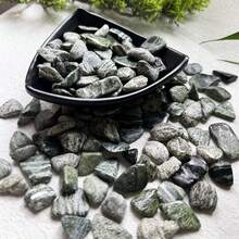 100 جرام من حجر الزيبرا الأخضر الطبيعي الكبير، مناسب لديكور المنزل وحوض السمك والأحواض المائية والنوافير وديكور المكتب وحشو المزهريات وتنسيق النباتات والتجميع والهدايا - أخضر - مشاهدة 2