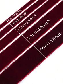 6-40mm Dark Red Color Single Sided Velvet Ribbon Festival Ribbons Jewelry Display Packaging Flower Gift Packaging Bow DIY Party Ribbons Decoration Christmas Decorations Home Christmas Gifts Christmas Decor