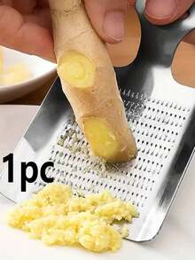 1pc 304 Stainless Steel Ginger Garlic Grater, Manual Ginger Juice & Garlic Paste Grinder, Homemade Food Masher Tool - Silver - View 3
