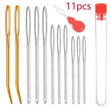 Bộ 16 chiếc/Bộ 12 kim thép không gỉ + 4 móc len nhiều màu kèm hộp đựng và xỏ chỉ, dùng để may vá, đan móc, đan len tự làm (Mọi kiểu dáng và màu sắc ngẫu nhiên) - Nhiều màu - Xem 9