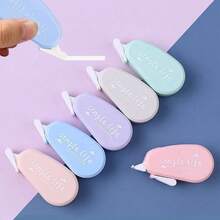 Paquete de 6 Cintas Correctoras Porttiles, Correction Tape, correcciones instantneas, aplicador fcil de usar, Suministros Escolares Material de Oficina - verde, azul, gris, morado, rosa, albaricoque - Ver 8
