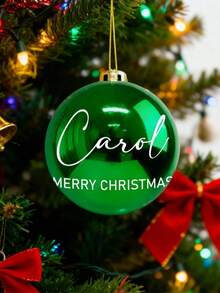 个性化圣诞装饰品，圣诞装饰摆件，定制名字圣诞装饰品，圣诞饰品，个性化圣诞装饰，家庭名字圣诞装饰品，秘密圣诞老人个性化圣诞装饰品/定制名字圣诞树装饰/送给家人和朋友的个性化装饰礼物 - 綠色 - 查看 5