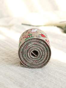 Ruy băng viền dây sắt Giáng sinh in vải trang trí ngày lễ nơ ruy băng, vật dụng trang trí cây thông Noel tự làm, phụ kiện tiệc, họa tiết bông tuyết và vớ ngụy trang - Tất kaki nhiều màu 6.3cm - Xem 5