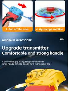 新款合金对战陀螺套装，带发射器和大号手柄，经典陀螺玩具，堆叠乐趣，竞技对战模式，男孩派对游戏，适合作为生日、圣诞节、新年礼物 - 紅色 - 查看 9