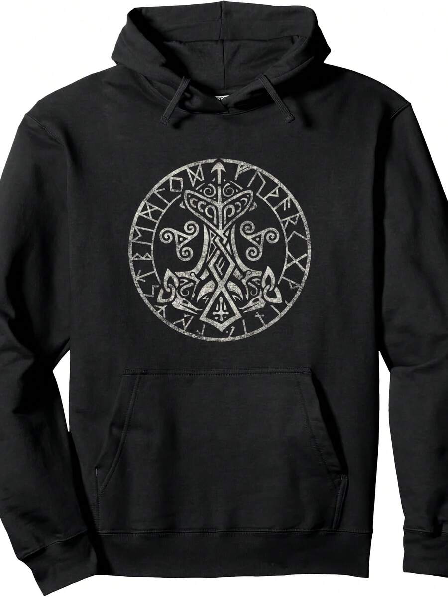 Viking Norse Mjolnir Hammer Of Norse Mythology Odin Pullover Hoodie - 款式23 - 查看 1