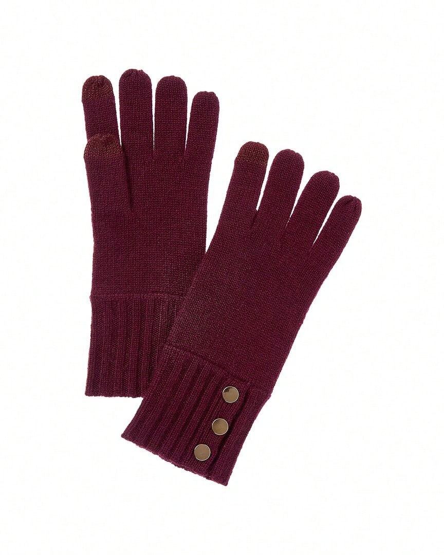 Bruno Magli Button Cuff Cashmere Gloves - 紅色 - 查看 1