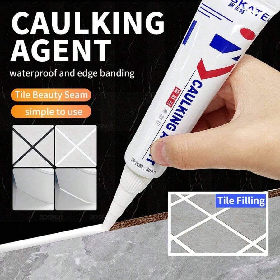 1 peça Agente de Embelezamento de Costura de 1.69oz, Rejunte de Azulejos Cerâmicos, Rejunte de Piso, Pia de Cozinha, Vedante à Prova d'água e Antimofo, Vedante para Vaso Sanitário, Agente Removedor de Mofo