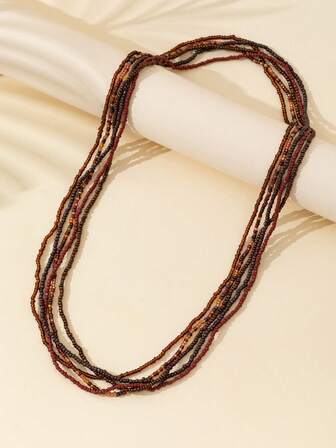 5pcs/Set Assorted Pearl Beaded Elastic Bohemian Style Waist Chain, Bracelet, Body Chain Combo, Fashion Accessories For Women