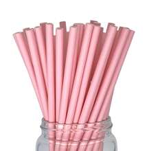 25/100 قطعة من قش الورق القابل للتخلص منه اللون الوردي النقي، بحجم 6*197 مم | أكثر ملاءمة لحفلات الزفاف وحفلات الخطوبة وعيد الحب وديكور القهوة/العصير ، قش للزفاف/ديكورات عيد الميلاد - وردي - مشاهدة 9