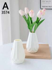 1pc Modern Minimalist Style Plastic Flower POTS, Multi-Style Center Decorative Vases, Dry And Wet Vases, Table Decoration, No Power Or Battery Needed, Ramadan Decorative Vases, Home Decorative Vases, Table Decorative Vases, Wedding Decorative Vases, Party Decoration It Can Be Given As A Ramadan Gift, Christmas Gift, Valentine's Day Gift, Birthday Gift, Wedding Gift To Family Members, Friends, Classmates And Teachers - Multicolor - View 7