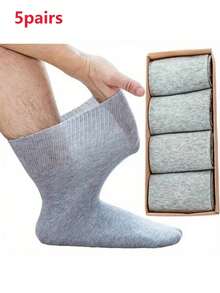 5 Pairs Diabetic Crew Socks - Extra Roomy Non-Binding Top, Elastic Opening For Easy On/Off - Neuropathy And Peripheral Nerve Care - Soft Breathable Fabric - Swollen Feet, Edema, Toe Bone - Elderly, Pregnant, Post-Surgery - Unisex - Everyday & Special Occasions - Value Pack, Elderly Footwear, Comfortable Fit, Durable Construction, Shoes, Elderly Care - Multicolor - View 12