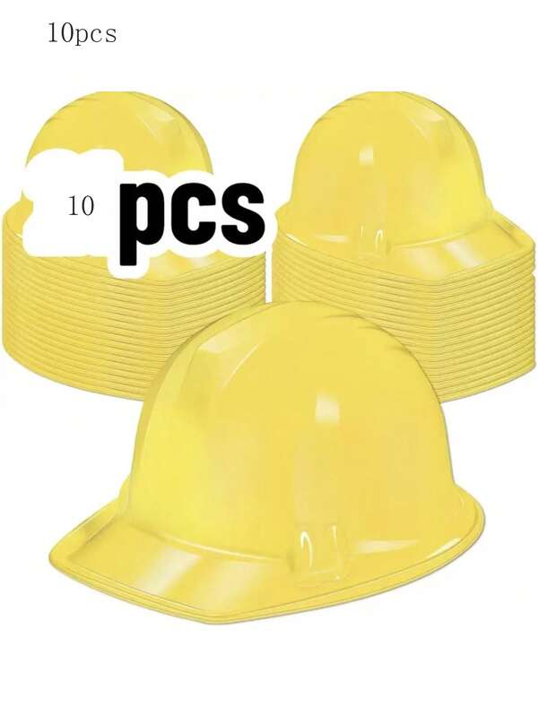 10pcs/Set Plastic Hats, Suitable For Theme Party Decorations, Festival Stage Decor, Birthday Celebrations, Christmas Hats, Funny Hats, Solid Color PVC Winter Gear